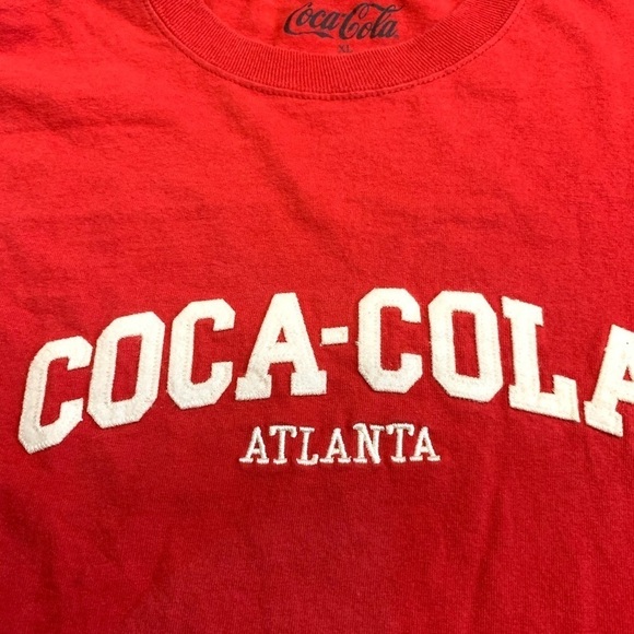 Coca Cola Chenille Logo Red T-shirt XL - Picture 2 of 4